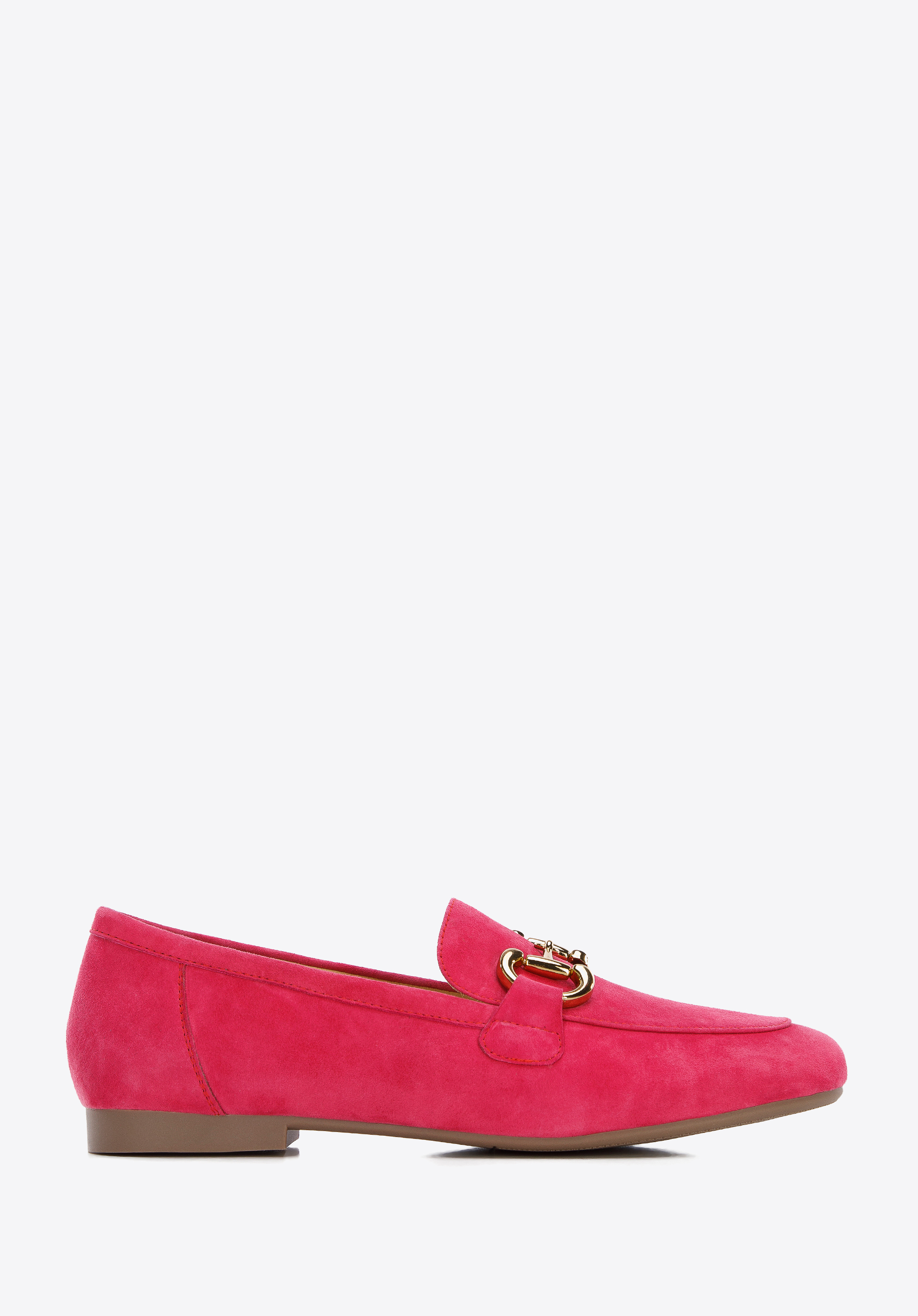 Mokassins für Damen aus Wildleder mit Metallschnalle, rosa, 96-D-955-P-38, Bild 1