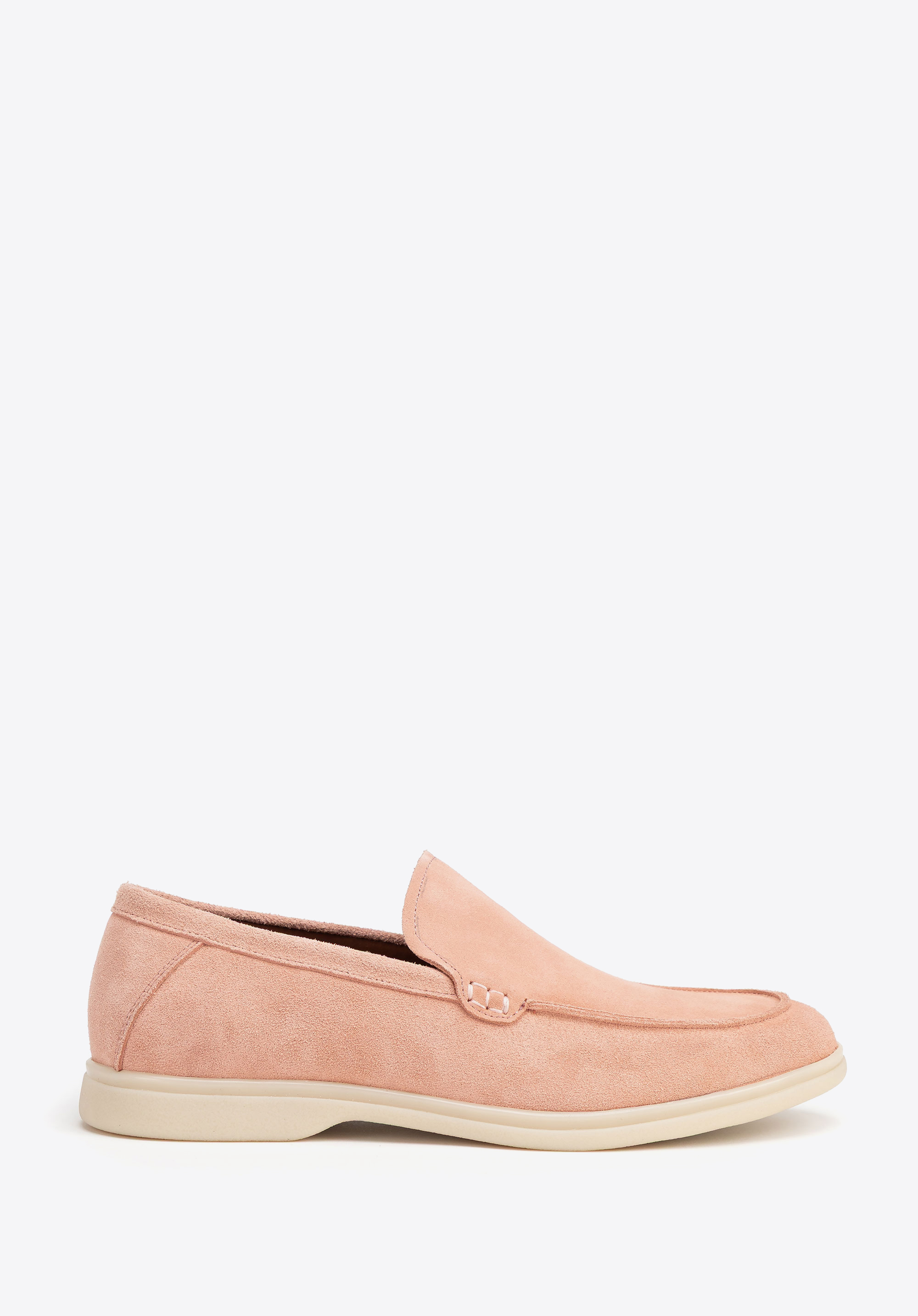 Mokassins für Männer aus natürlichem Wildleder, rosa, 100-M-501-P-41, Bild 1
