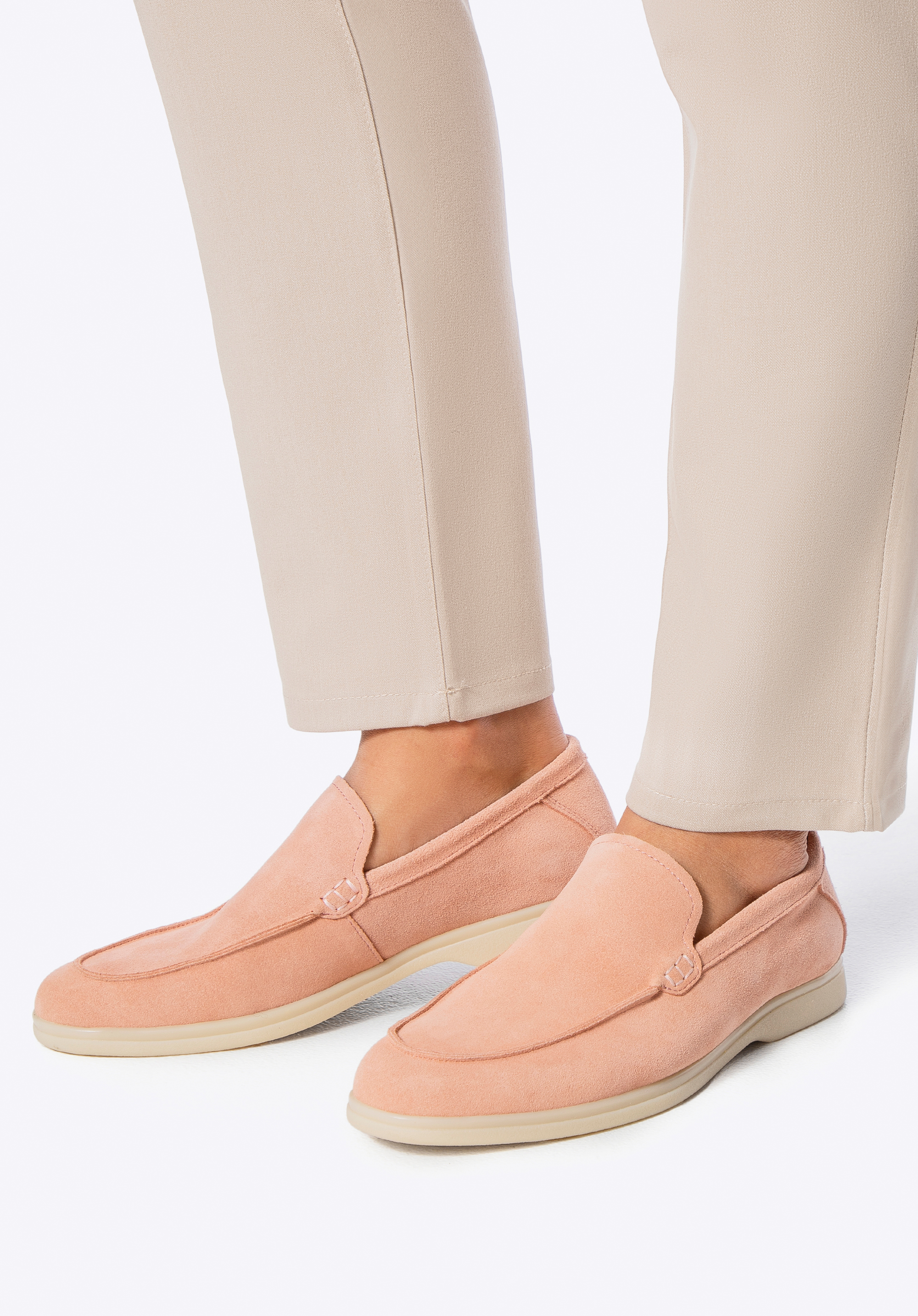 Mokassins für Männer aus natürlichem Wildleder, rosa, 100-M-501-P-39, Bild 1