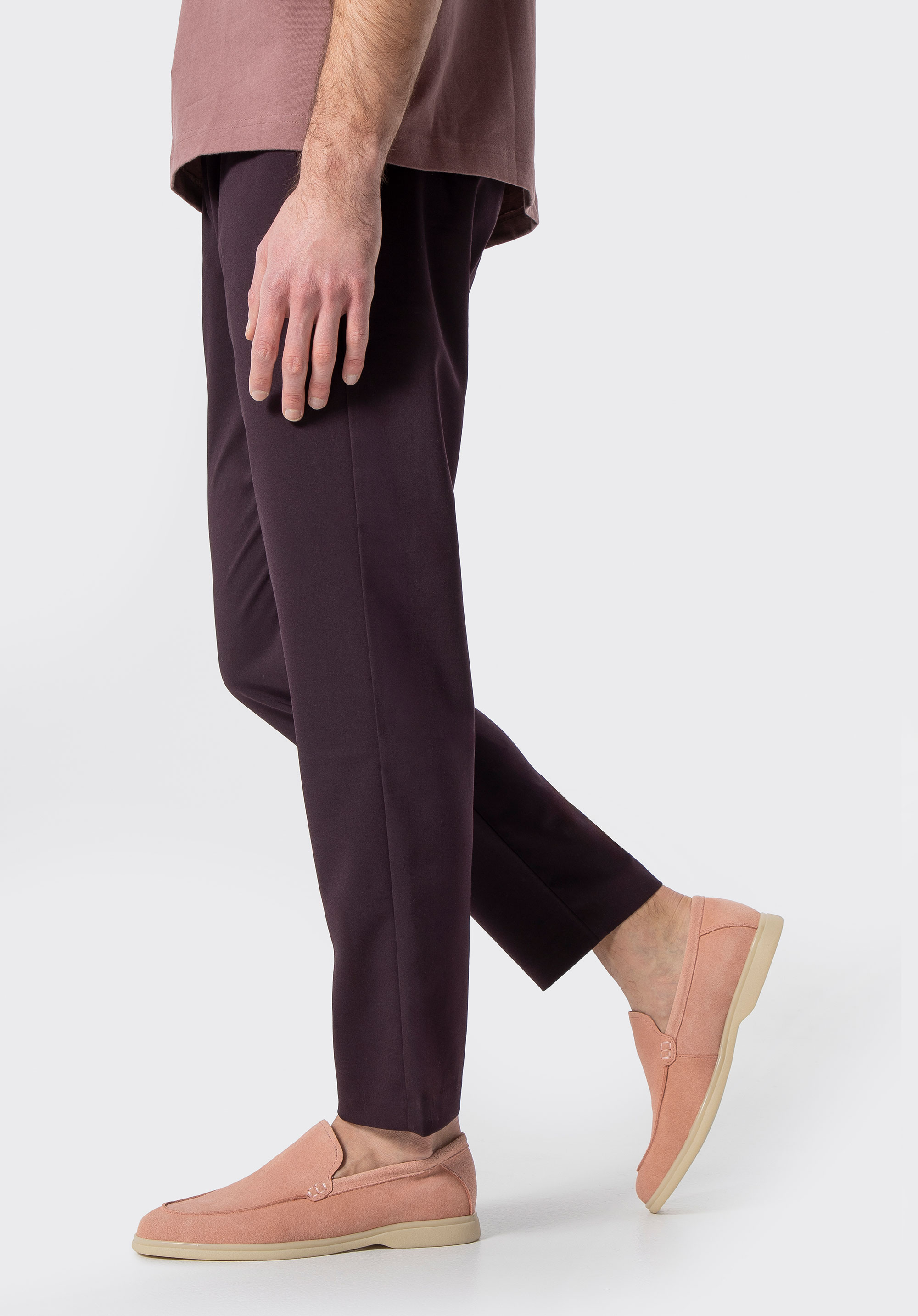 Mokassins für Männer aus natürlichem Wildleder, rosa, 100-M-501-P-40, Bild 1