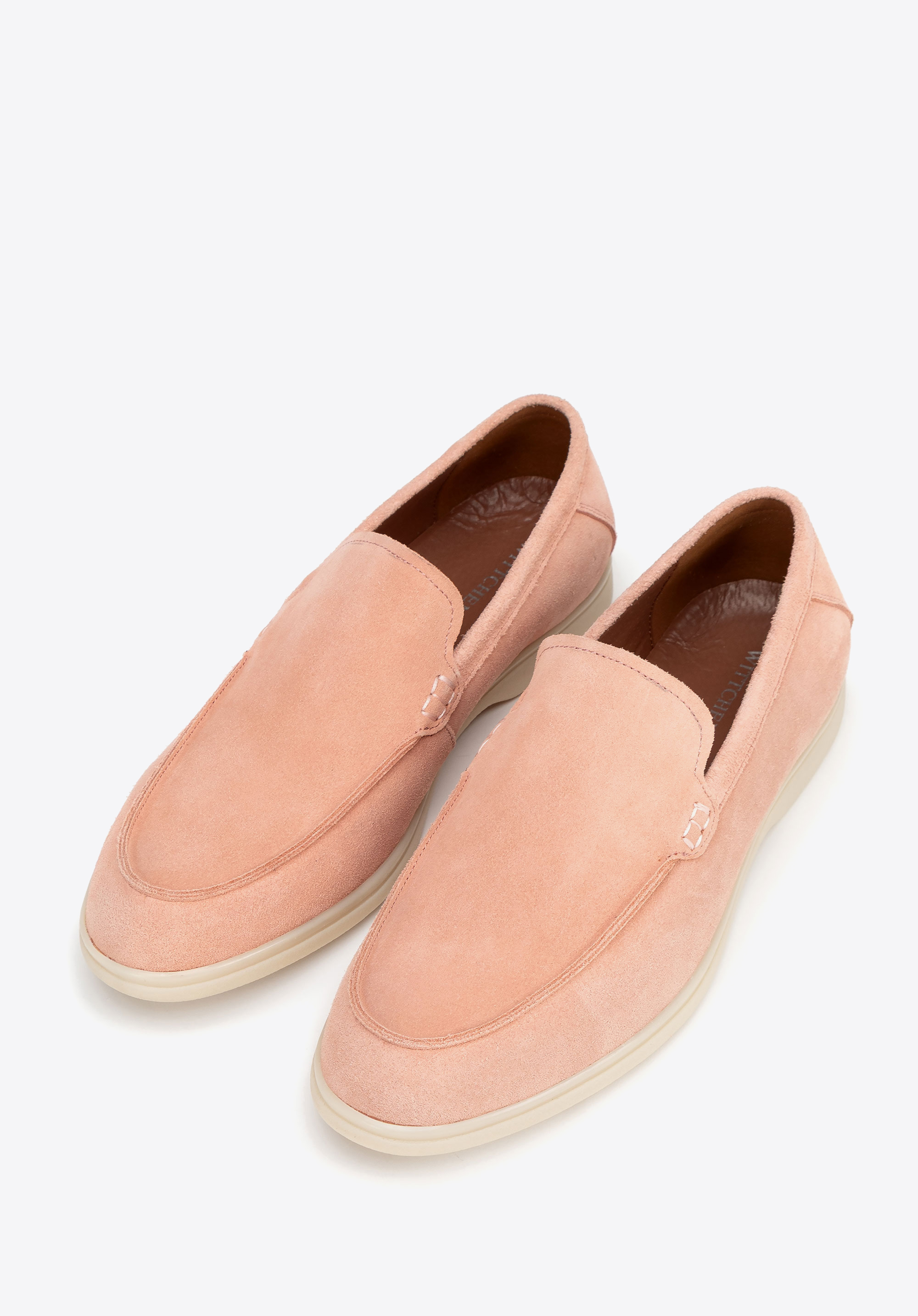 Mokassins für Männer aus natürlichem Wildleder, rosa, 100-M-501-P-41, Bild 1