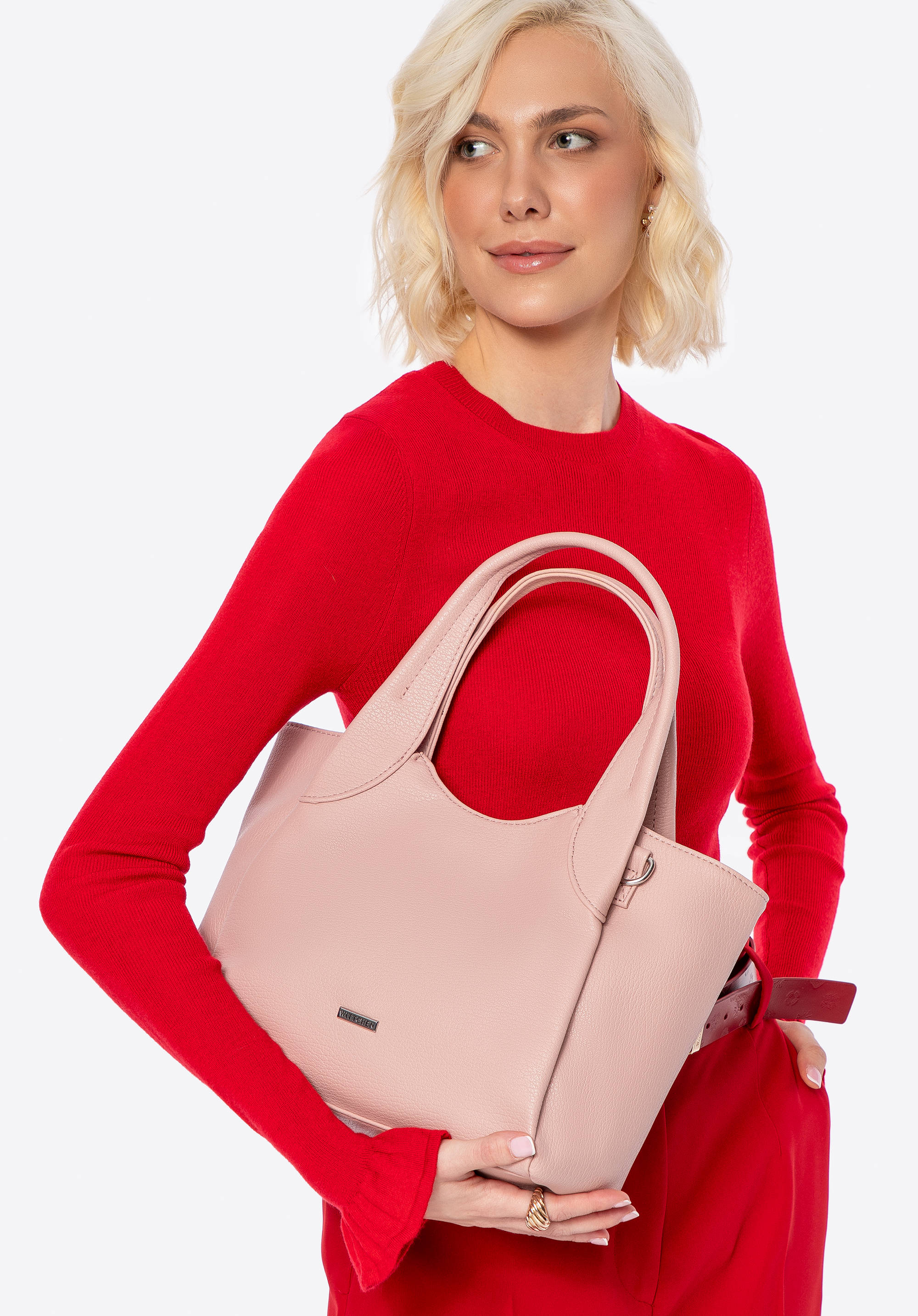Öko-Lederkoffer für Damen, rosa, 100-4Y-438-P, Bild 1