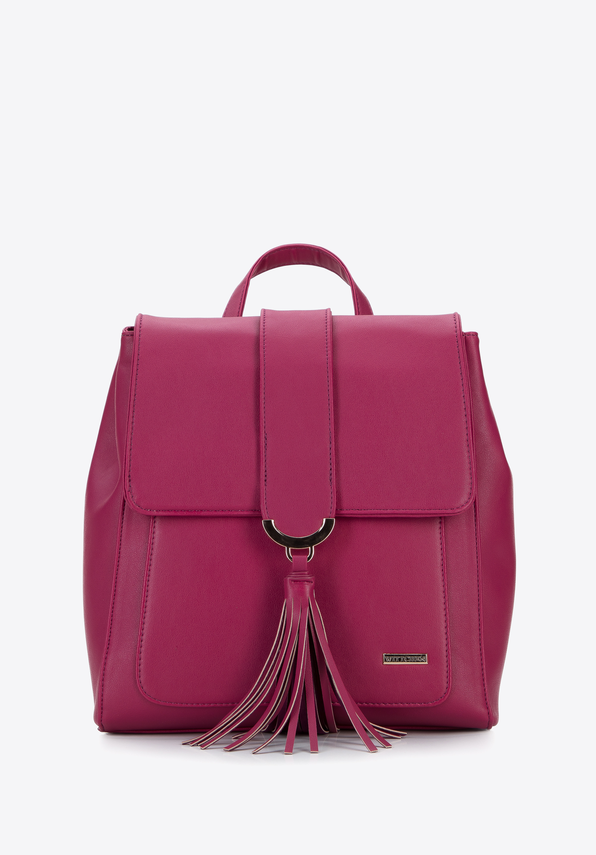 Damen-Rucksack aus Kunstleder für Damen mit Quaste, rosa, 96-4Y-215-P, Bild 1