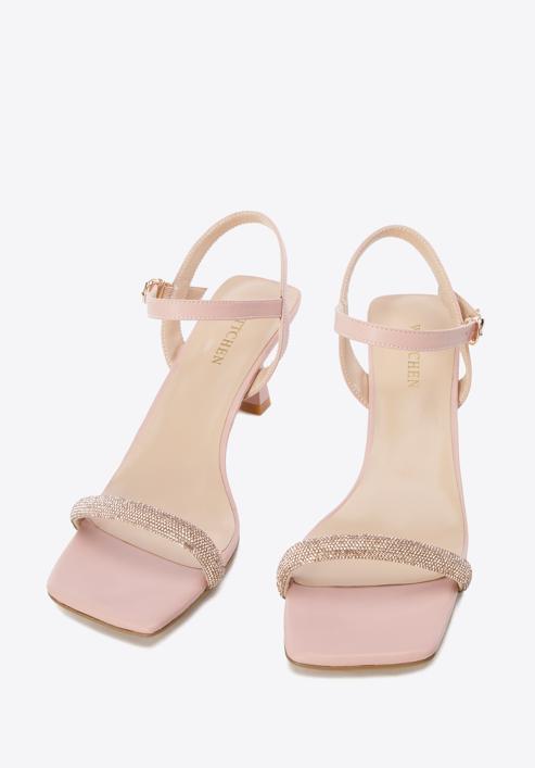 Sandaletten aus Leder mit glänzendem Riemen, rosa, 96-D-959-G-38, Bild 3