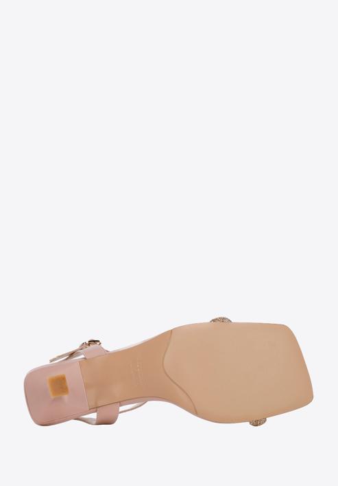 Sandaletten aus Leder mit glänzendem Riemen, rosa, 96-D-959-P-40, Bild 6