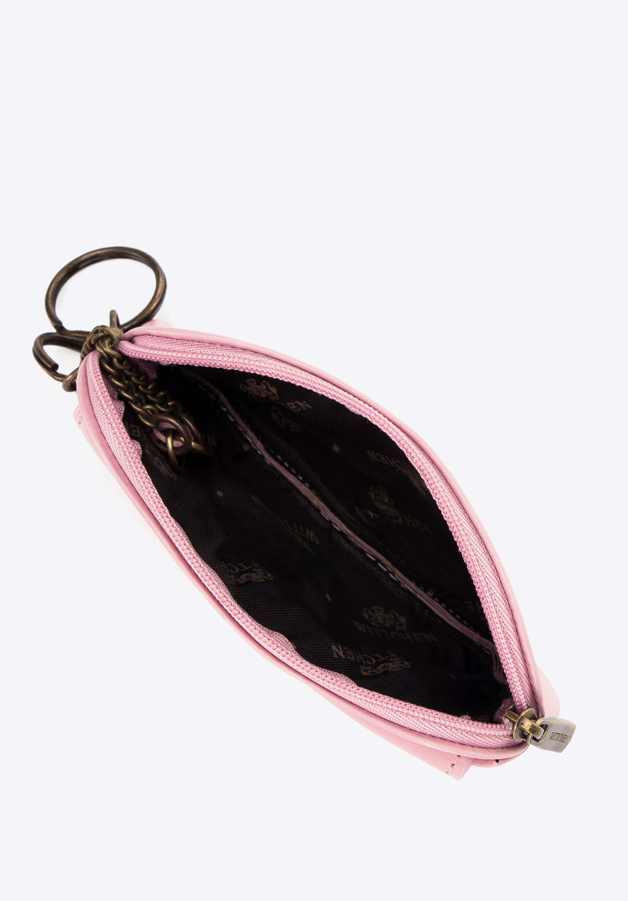 Schlüsseletui aus Leder mit Logo, rosa, 21-2-265-RL, Bild 1