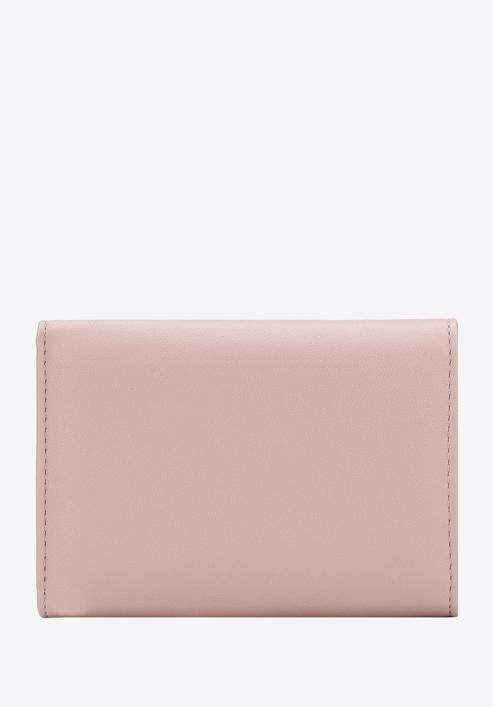 Geldbörse für Damen aus Öko-Leder mit dekorativem Einsatz und Riemen, rosa-schwarz, 95-1Y-525-1, Bild 3