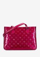 Shopper-Tasche aus Lackleder mit Monogramm, rosa, 34-4-098-6L, Bild 1