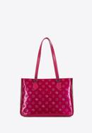 Shopper-Tasche aus Lackleder mit Monogramm, rosa, 34-4-098-6L, Bild 2