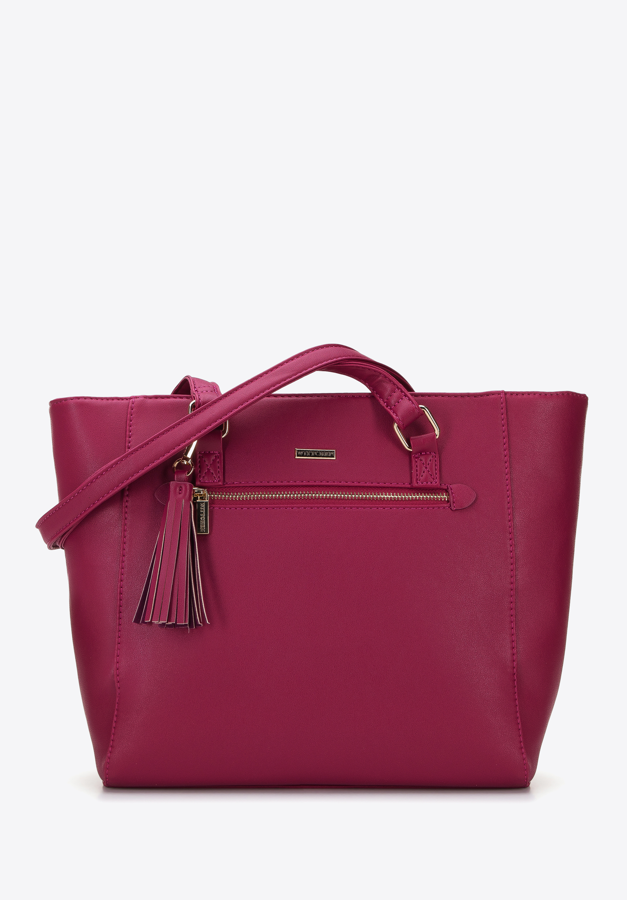 Shopper-Tasche mit Vordertasche und Quaste