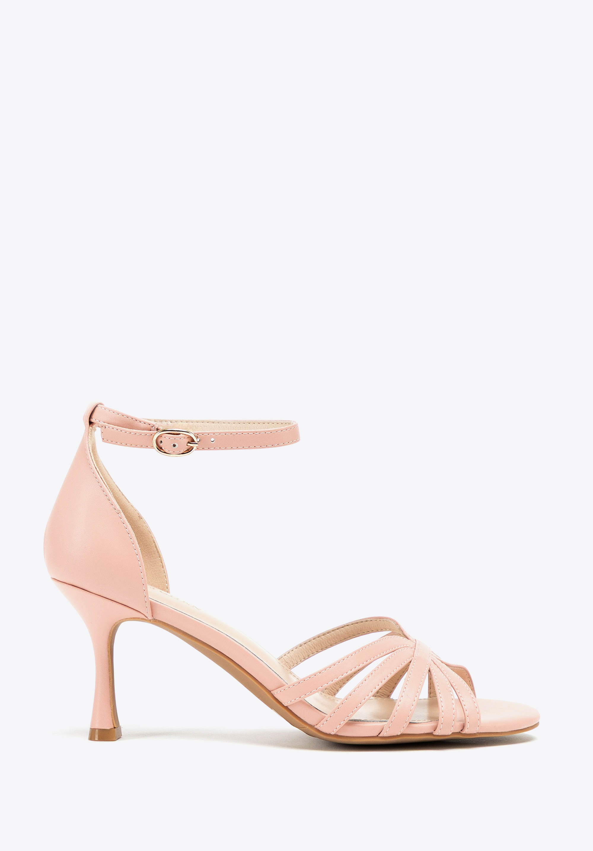 Stiletto-Sandalen aus Leder für Frauen, rosa, 100-D-509-P-39, Bild 1