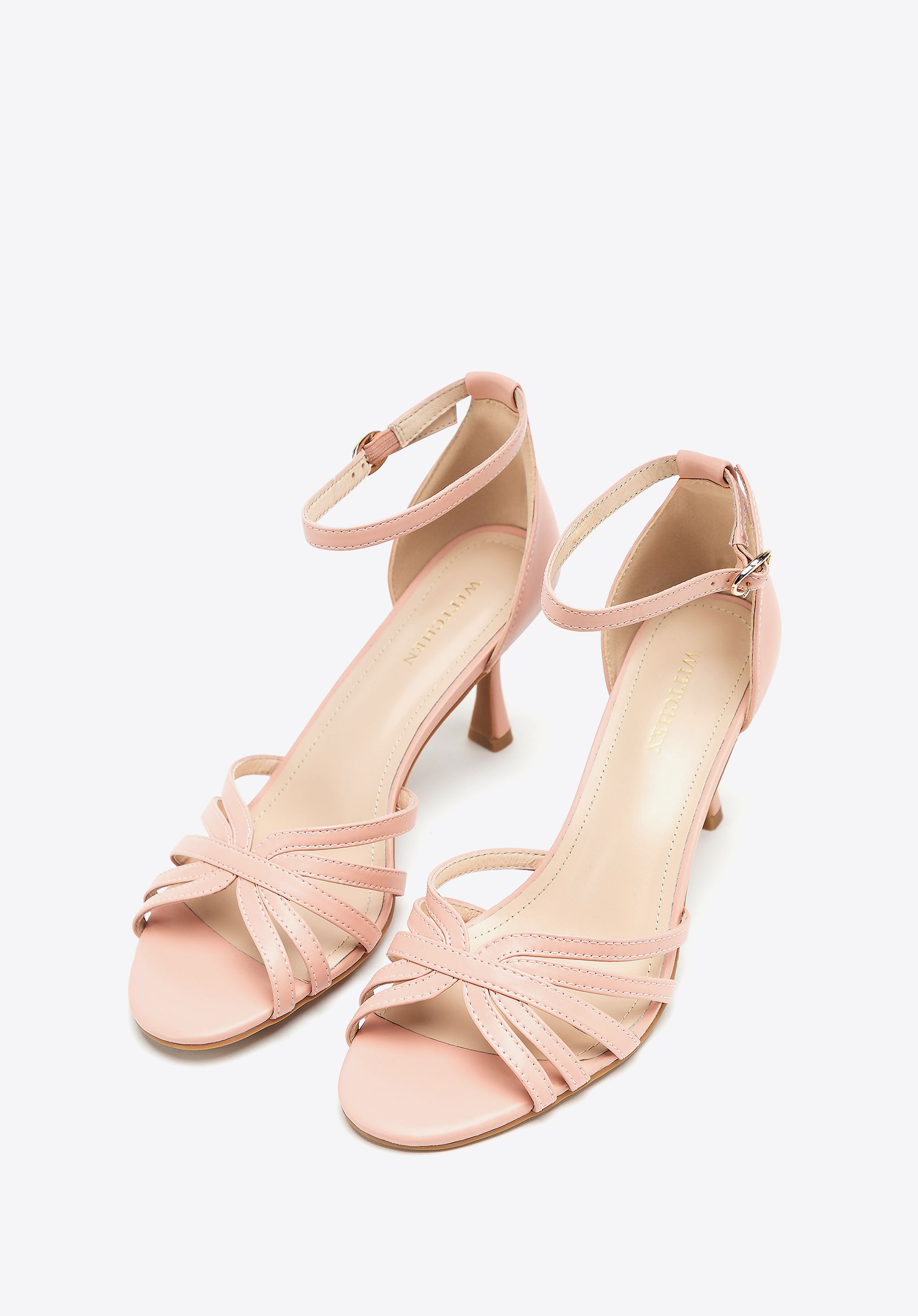 Stiletto-Sandalen aus Leder für Frauen, rosa, 100-D-509-P-39, Bild 1