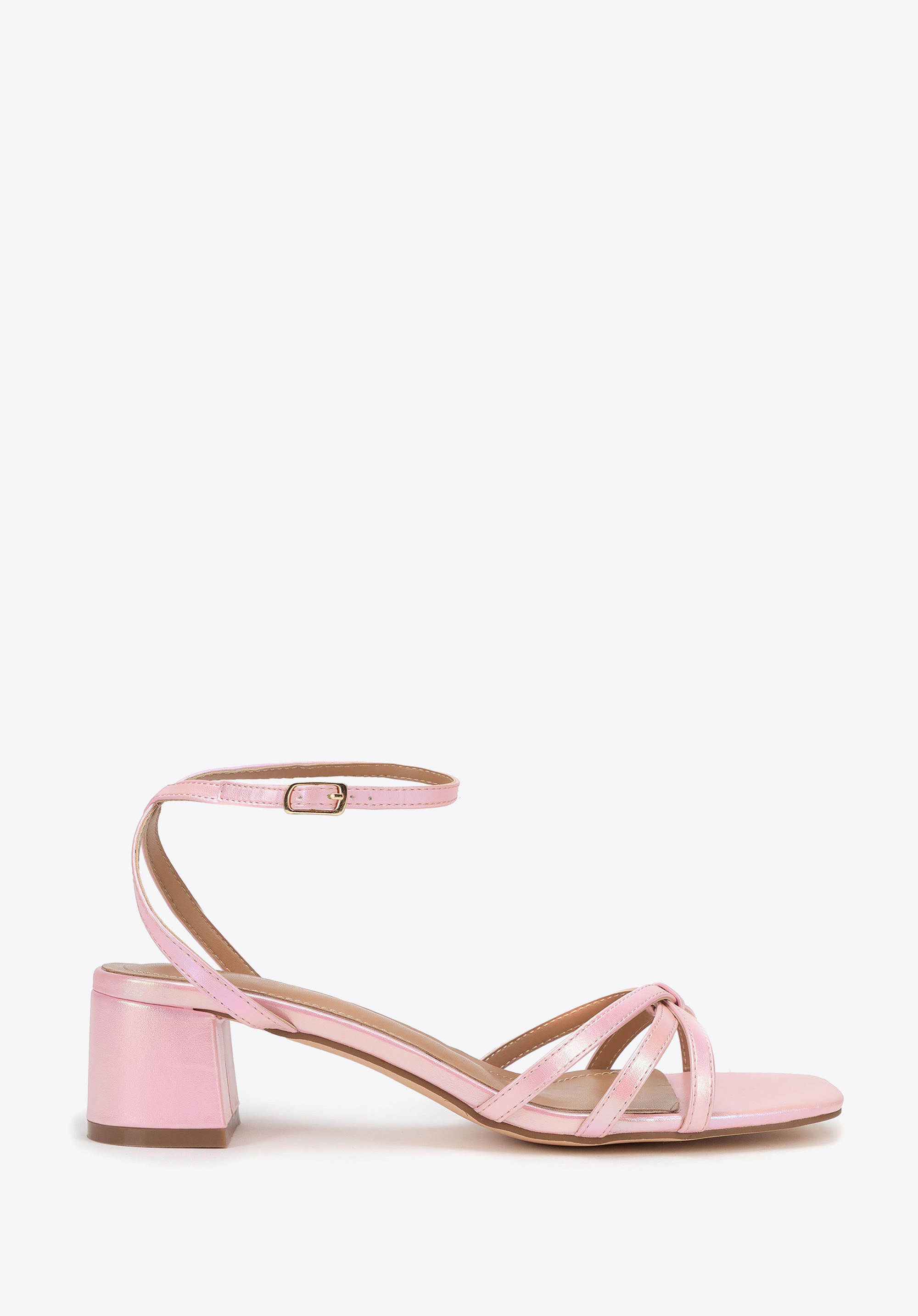 Stiletto-Sandalen aus Öko-Leder für Damen, rosa, 100-DP-203-P-35, Bild 1