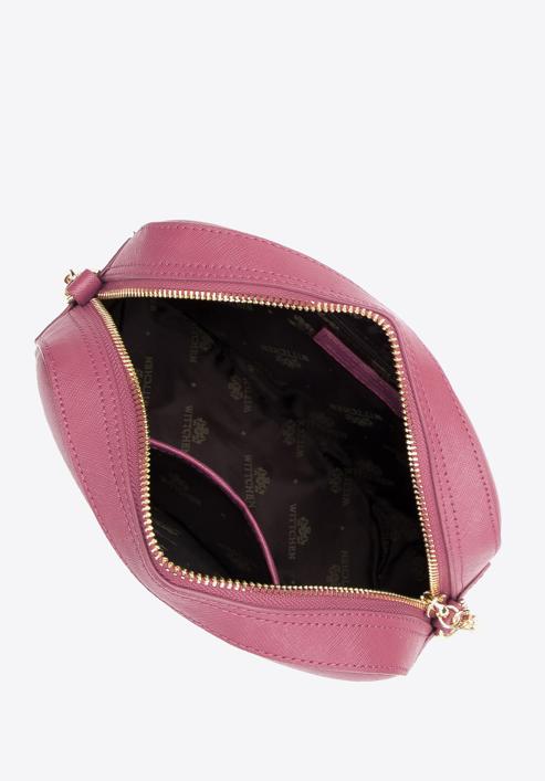 Umhängetasche aus Saffiano-Leder mit Kette, rosa, 29-4E-019-P, Bild 3