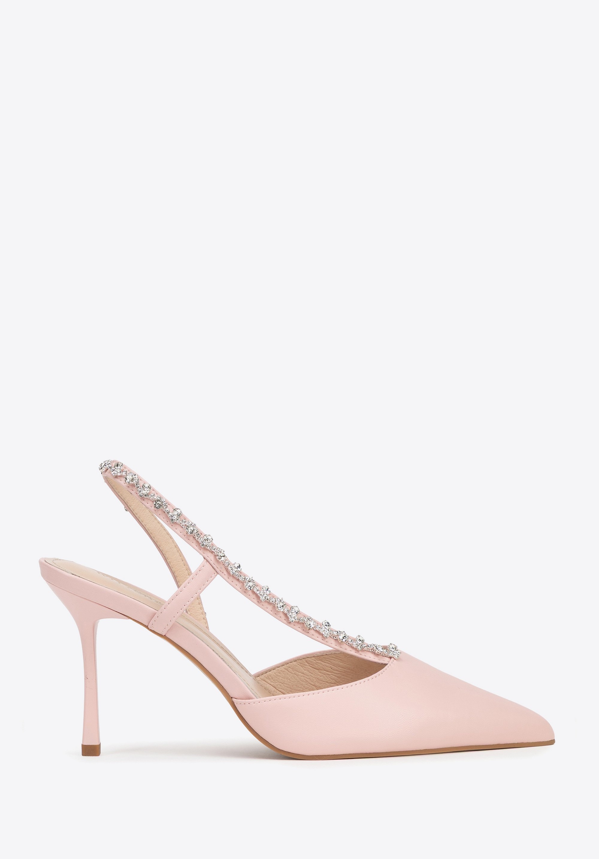 Verzierte Slingback-Pumps aus Leder, rosa, 100-D-512-P-39, Bild 1