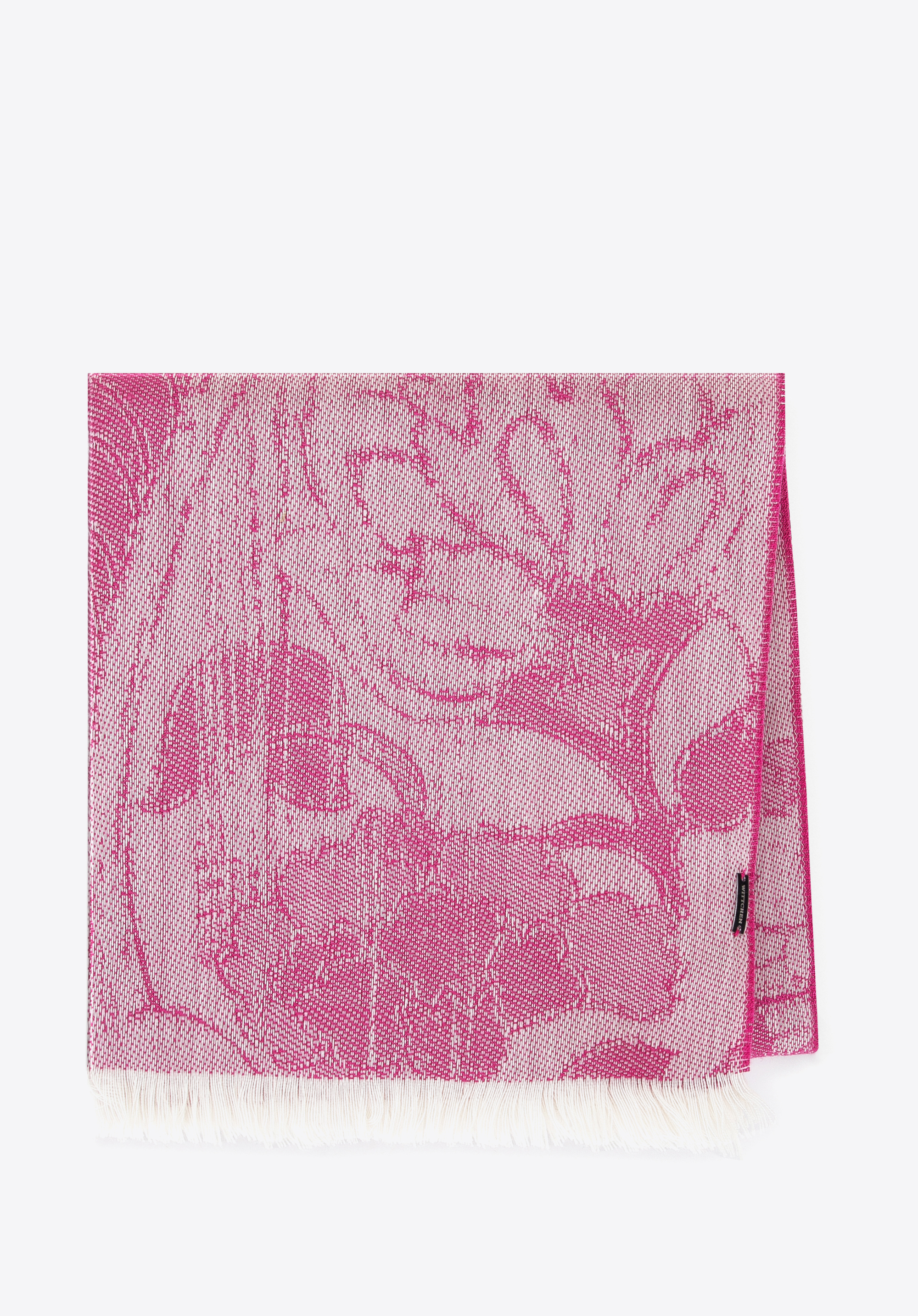 Damenschal mit floral-geometrischem Muster, rosa-weiß, 95-7D-X14-R, Bild 1