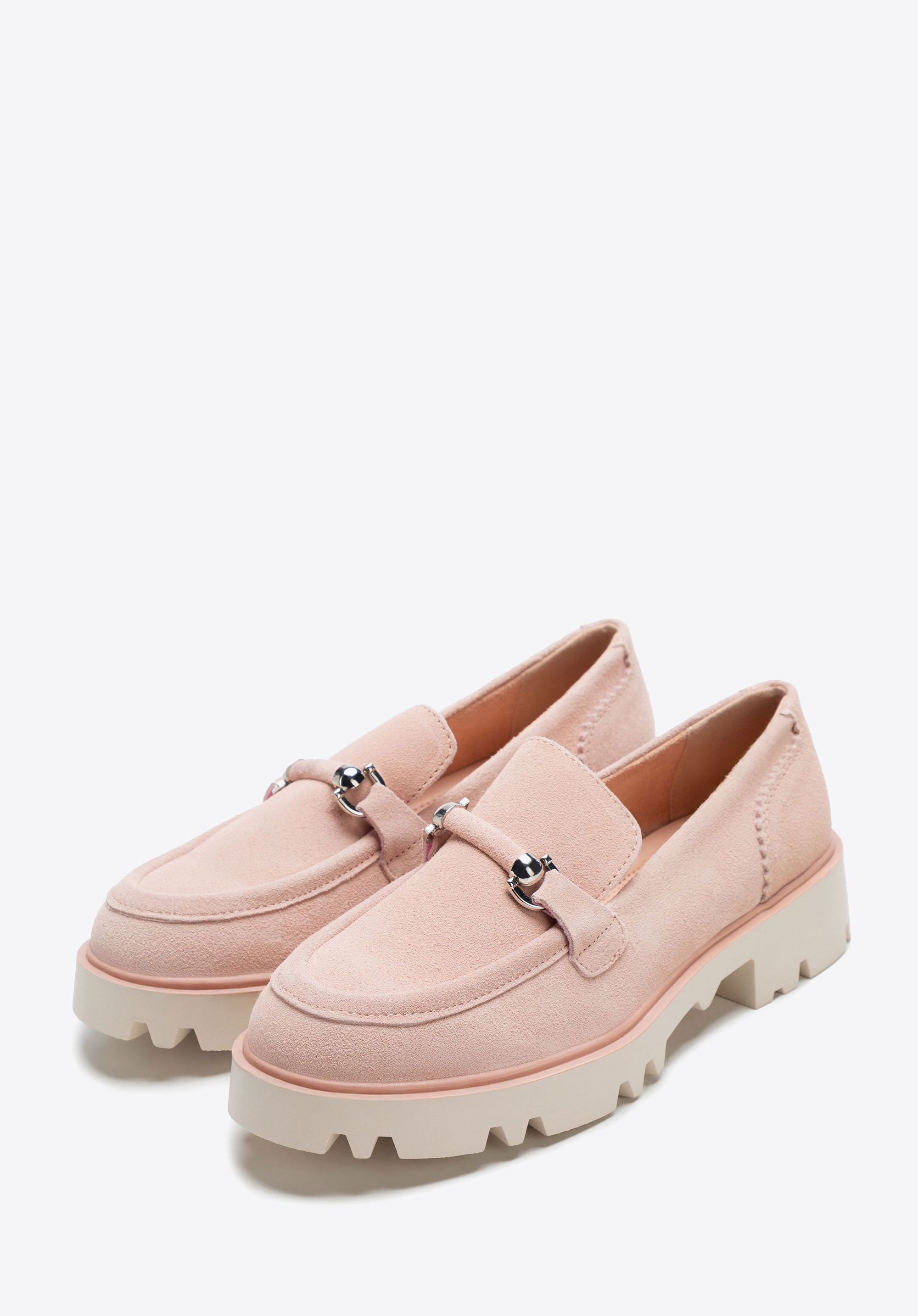 Wildleder-Mokassins mit Schnalle, rosa, 100-D-400-P-38, Bild 1