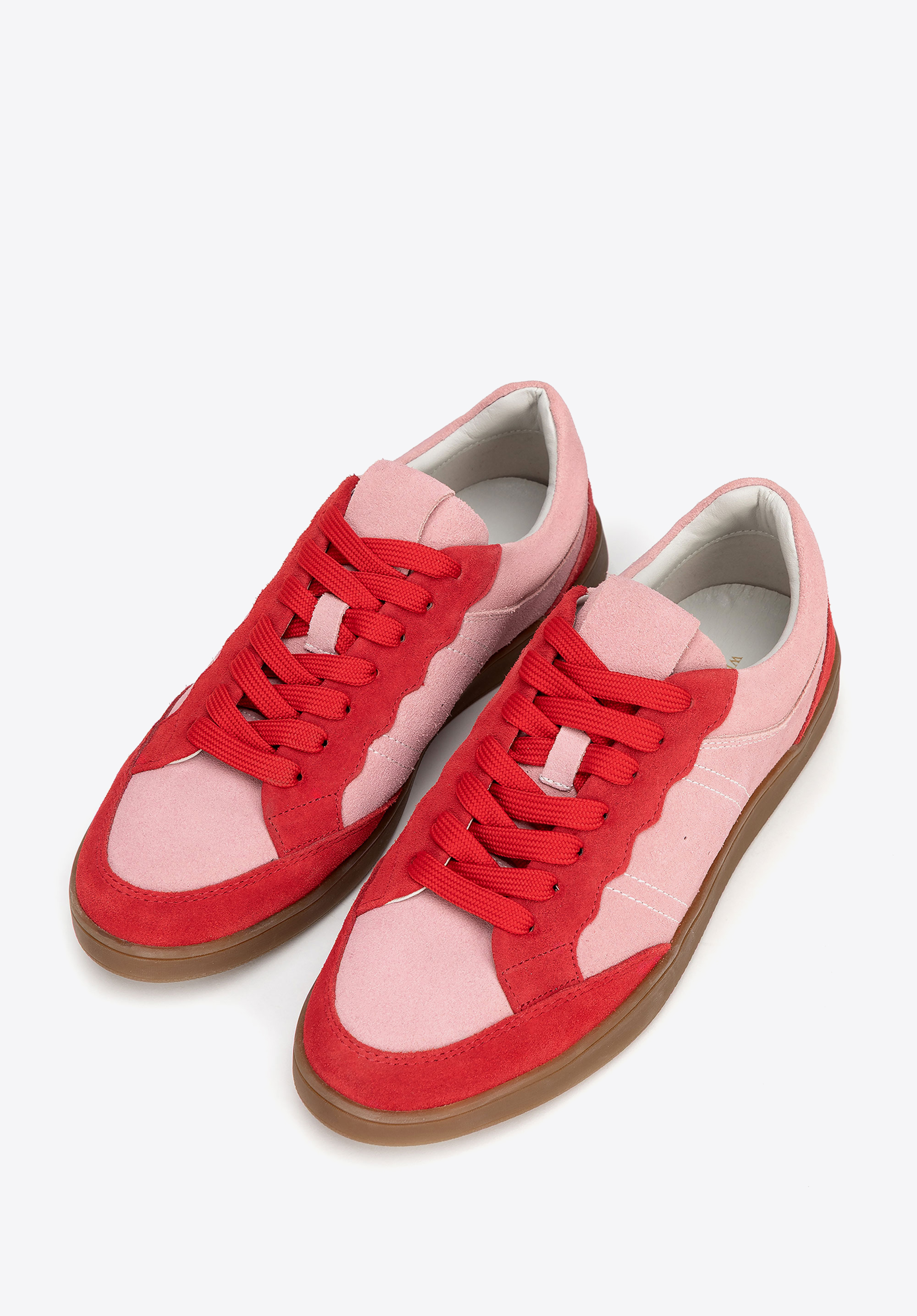 Wildleder-Sneaker mit Kunstledereinsätzen, rosa, 100-D-350-P-35, Bild 1
