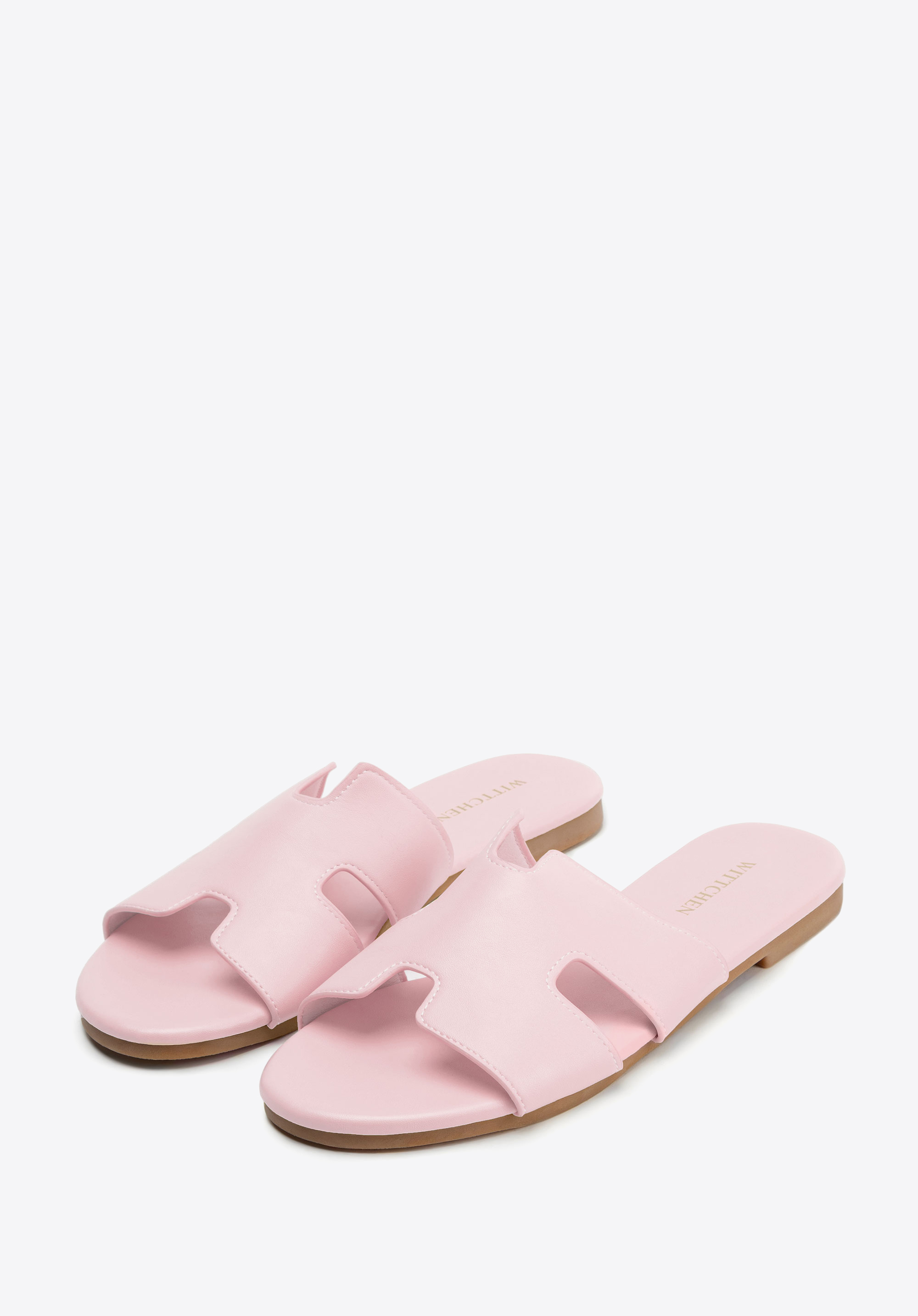 Women''s leather sandals with ''H'' cut-out, rosa, 100-DP-809-P-39, Bild 1