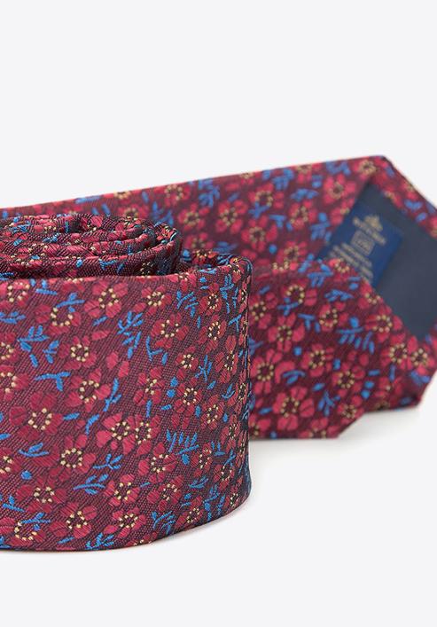 Cravată din mătase cu model, roșu - albastru, 92-7K-001-X5, Fotografie 4