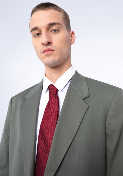 Cravata de matase cu model, roșu - bej, 97-7K-002-X4, Fotografie 15