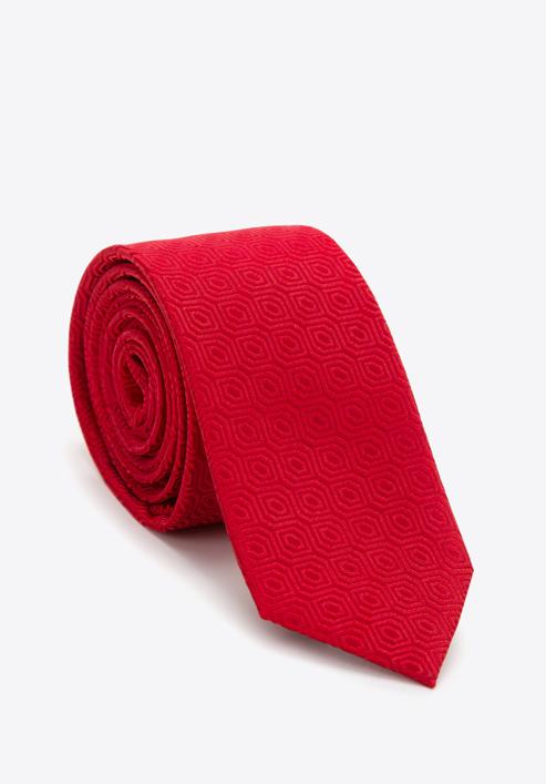 Cravată din mătase cu model, roșu, 97-7K-001-X5, Fotografie 1