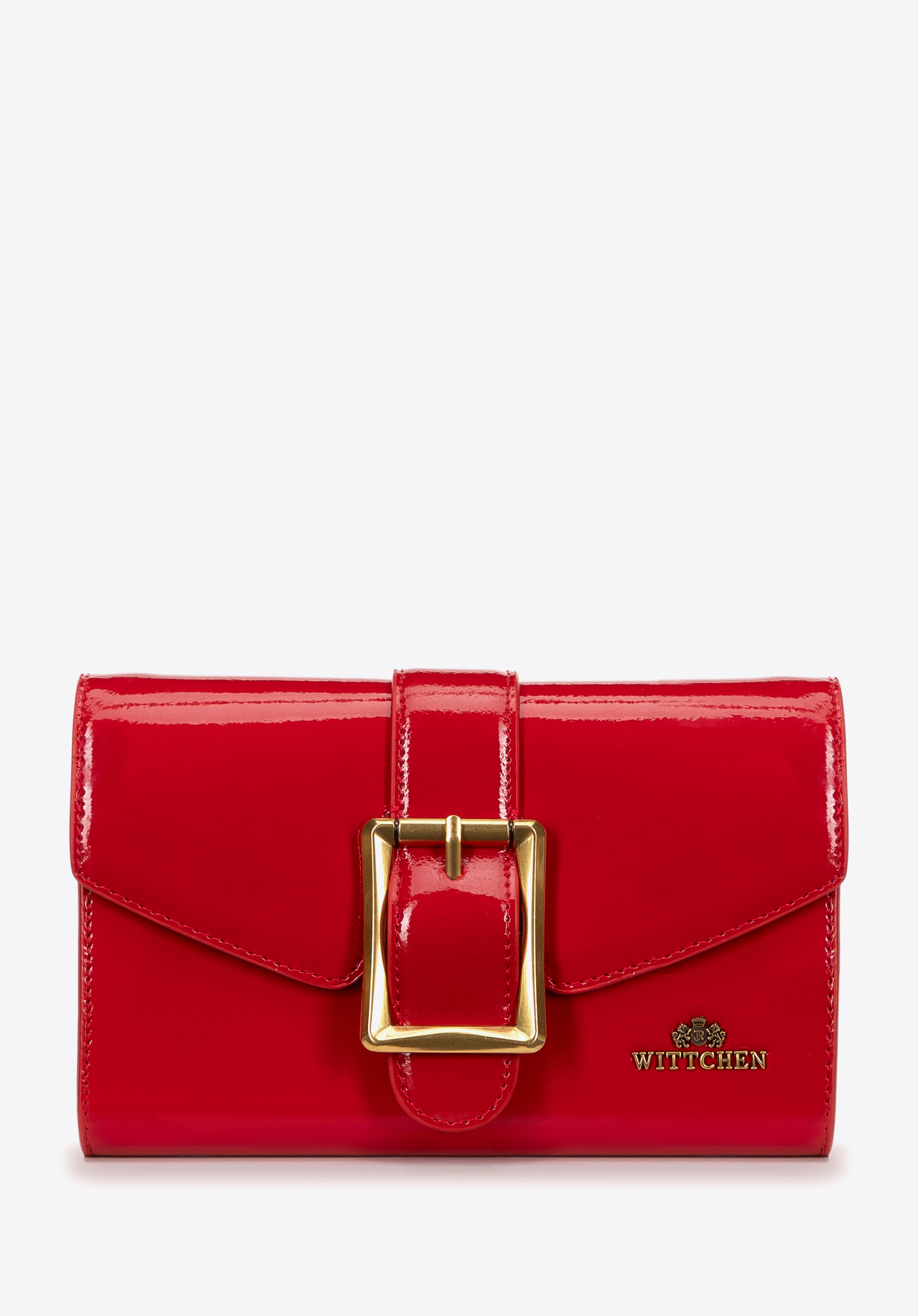 Geantă clutch de damă din piele lăcuită, roșu, 100-4E-223-3, Fotografie 1