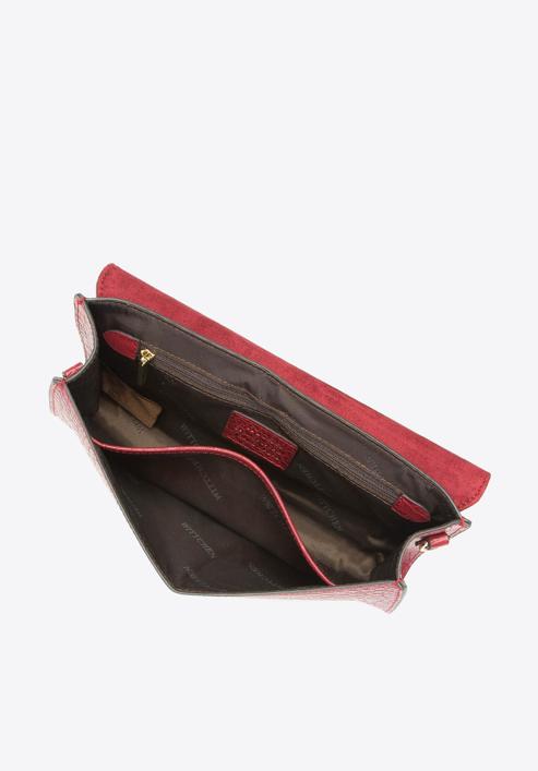 Geantă clutch minimalistă din piele croco, roșu, 92-4E-659-3C, Fotografie 3
