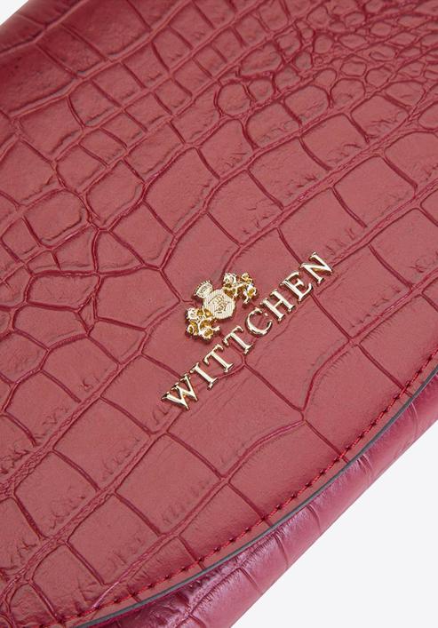 Geantă clutch minimalistă din piele croco, roșu, 92-4E-659-1C, Fotografie 4