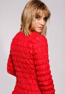 Jachetă de damă matlasată și șifonată, roșu, 92-9N-402-3-S, Fotografie 3