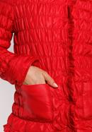 Jachetă de damă matlasată și șifonată, roșu, 92-9N-402-3-S, Fotografie 5