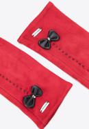 Mănuși de damă cu detalii cu fundă, roșu, 39-6P-012-33-M/L, Fotografie 4