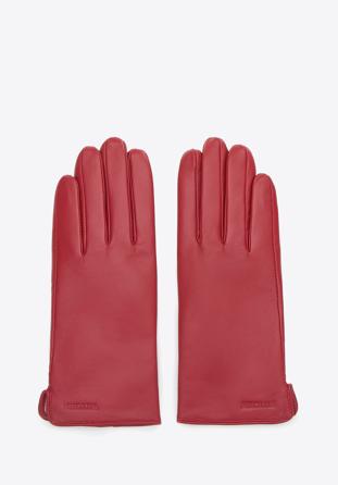 Mănuși de damă din piele netedă, roșu, 44-6A-003-2-M, Fotografie 1