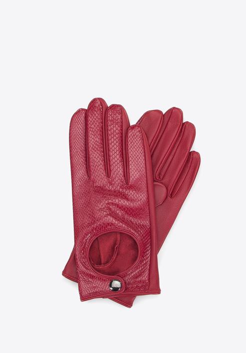 Mănuși de mașină din piele de șopârlă pentru femei, roșu, 46-6A-003-1-M, Fotografie 1