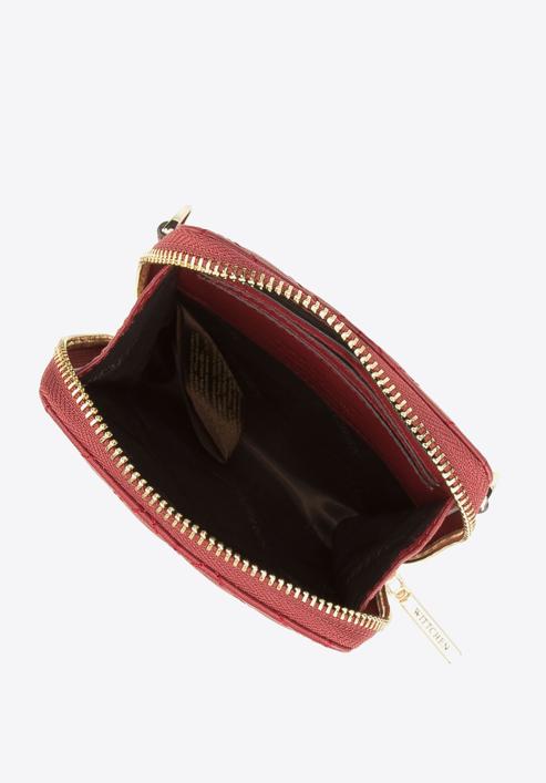 Mini geanta din piele matlasată, roșu, 95-2E-663-7, Fotografie 3
