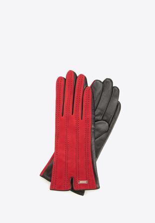 Mănuși de damă, roșu - negru, 39-6-912-2T-M, Fotografie 1