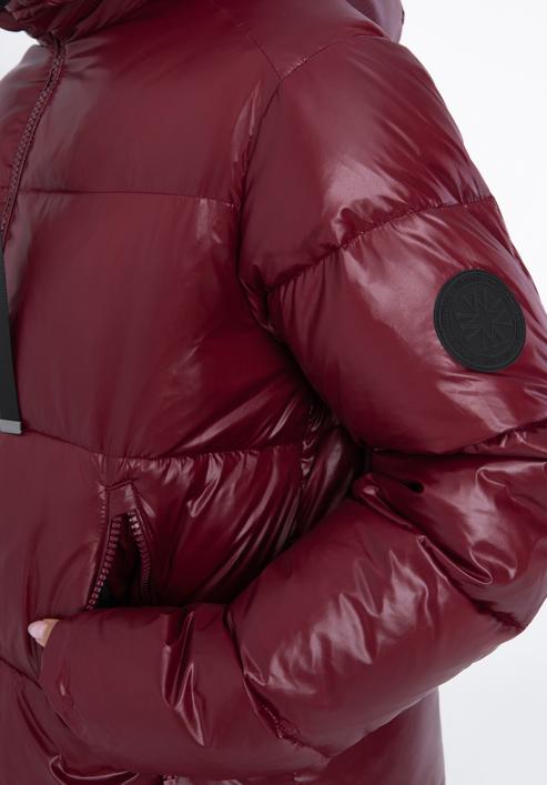 Palton de damă supradimensionat matlasat, roșu, 97-9D-403-1-2XL, Fotografie 4