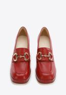Pantofi cu platformă din piele cu cataramă, roșu, 96-D-508-3-41, Fotografie 2