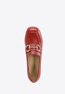 Pantofi cu platformă din piele cu cataramă, roșu, 96-D-508-3-39, Fotografie 4