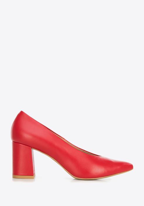 Pantofi de damă din piele decupați, cu toc, roșu, 94-D-802-9-38, Fotografie 1