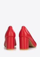 Pantofi de damă din piele decupați, cu toc, roșu, 94-D-802-3-35, Fotografie 4