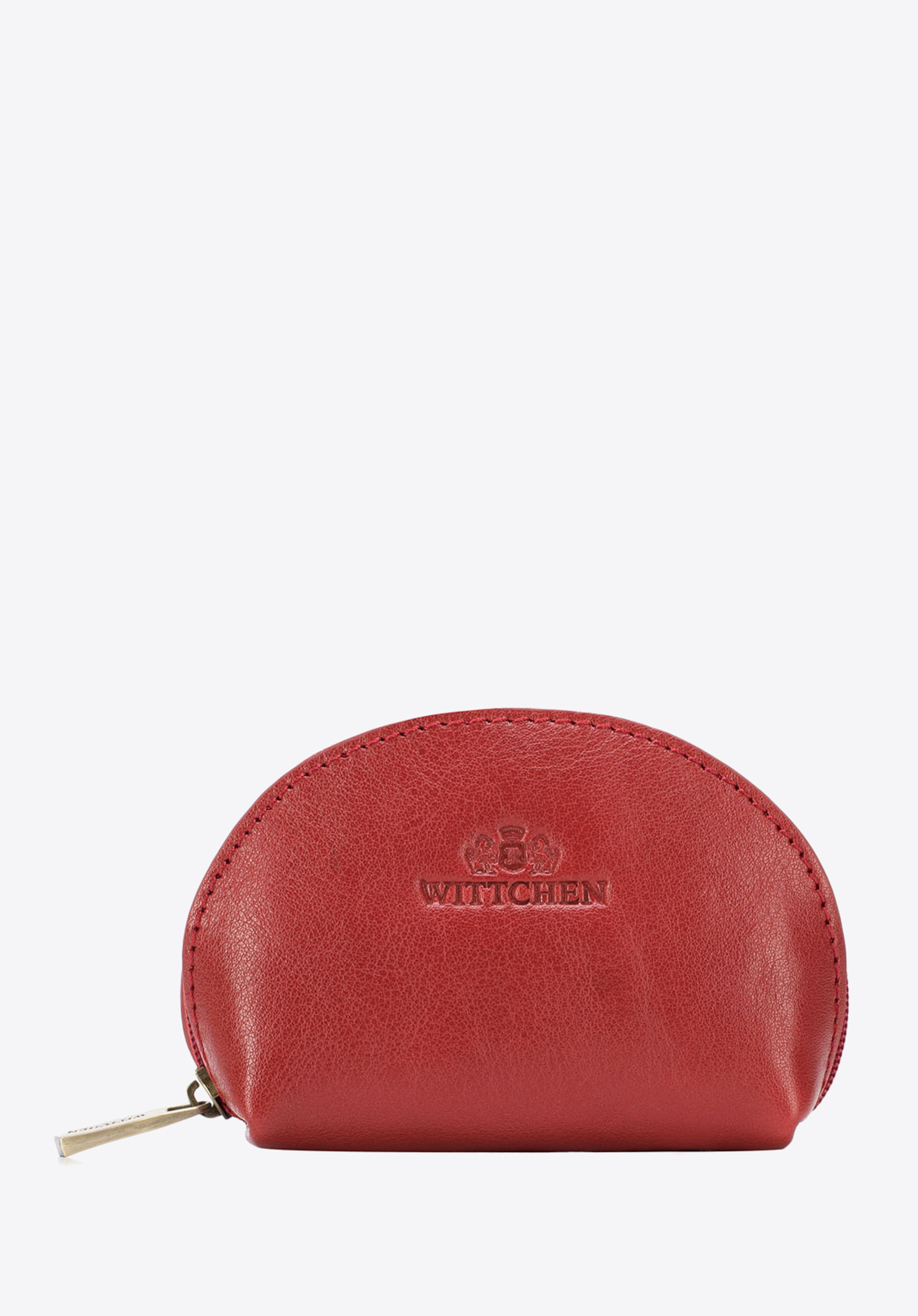 Portmoneu din piele, semirotund, roșu, 21-2-032-3, Fotografie 1