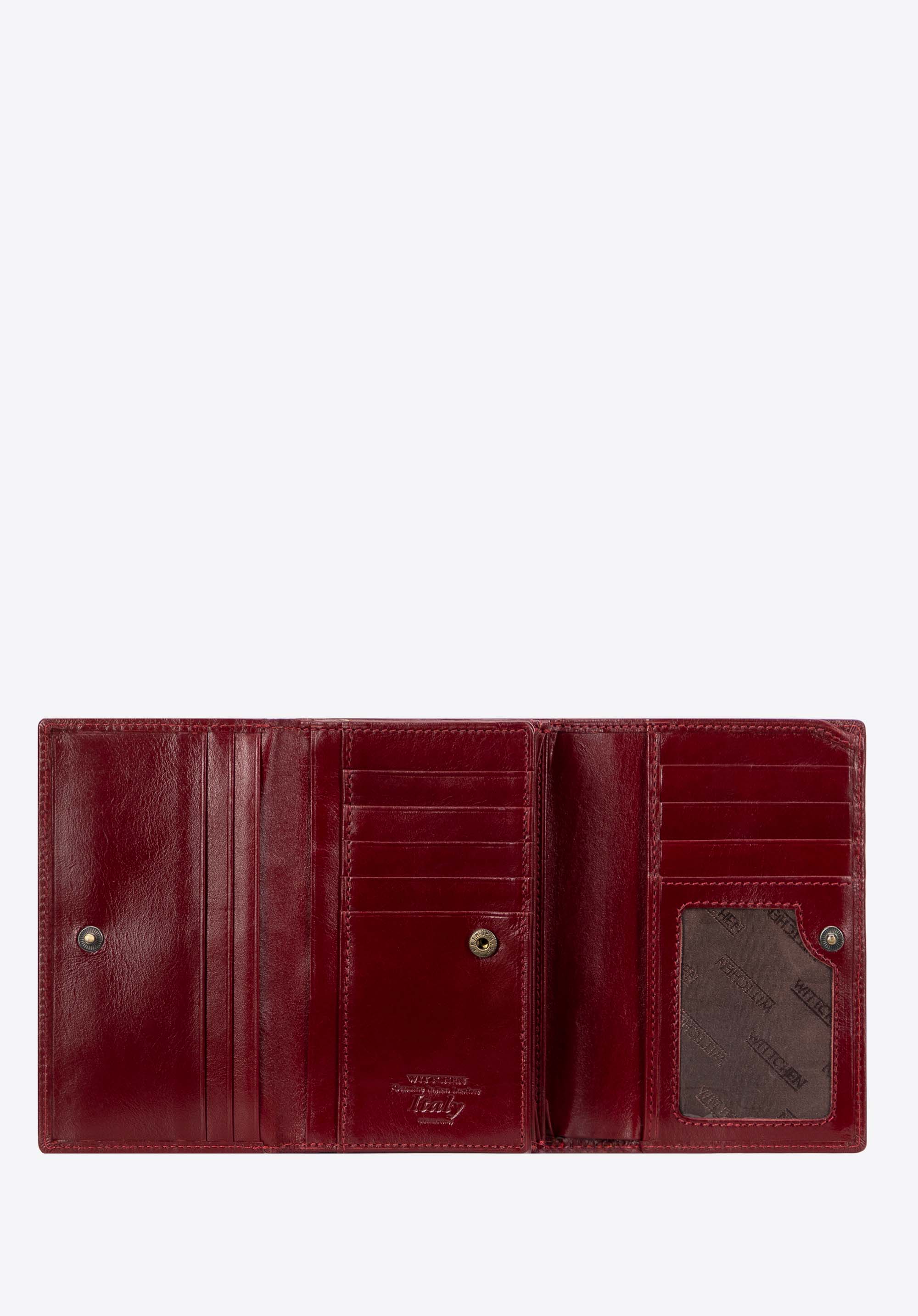 Portofel elegant din piele pentru femei, de dimensiuni medii, roșu, 21-1-361-L30, Fotografie 1