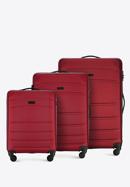 Set valize ABS canelate, roșu, 56-3A-65S-34, Fotografie 1