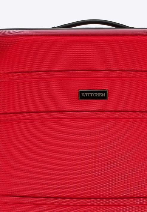 Set valize ABS canelate, roșu, 56-3A-65S-34, Fotografie 11