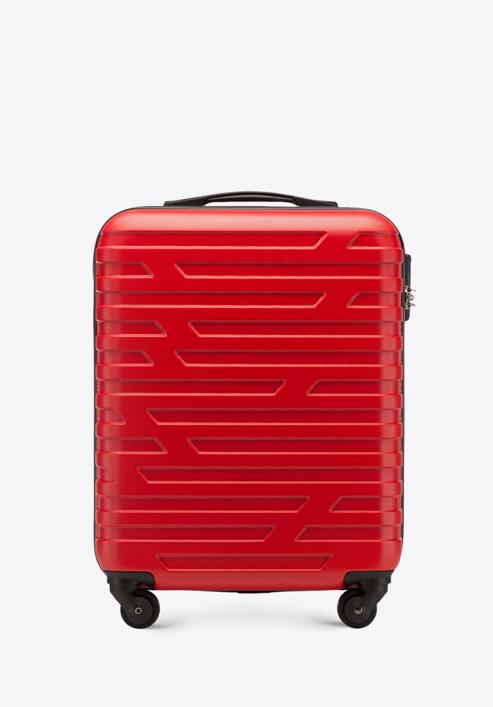 Valiză de cabină din ABS cu model geometric, roșu, 56-3A-391-10, Fotografie 1