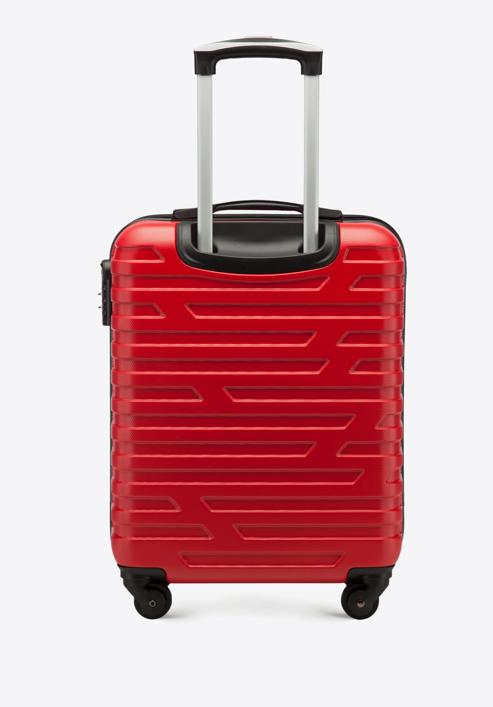 Valiză de cabină din ABS cu model geometric, roșu, 56-3A-391-10, Fotografie 3