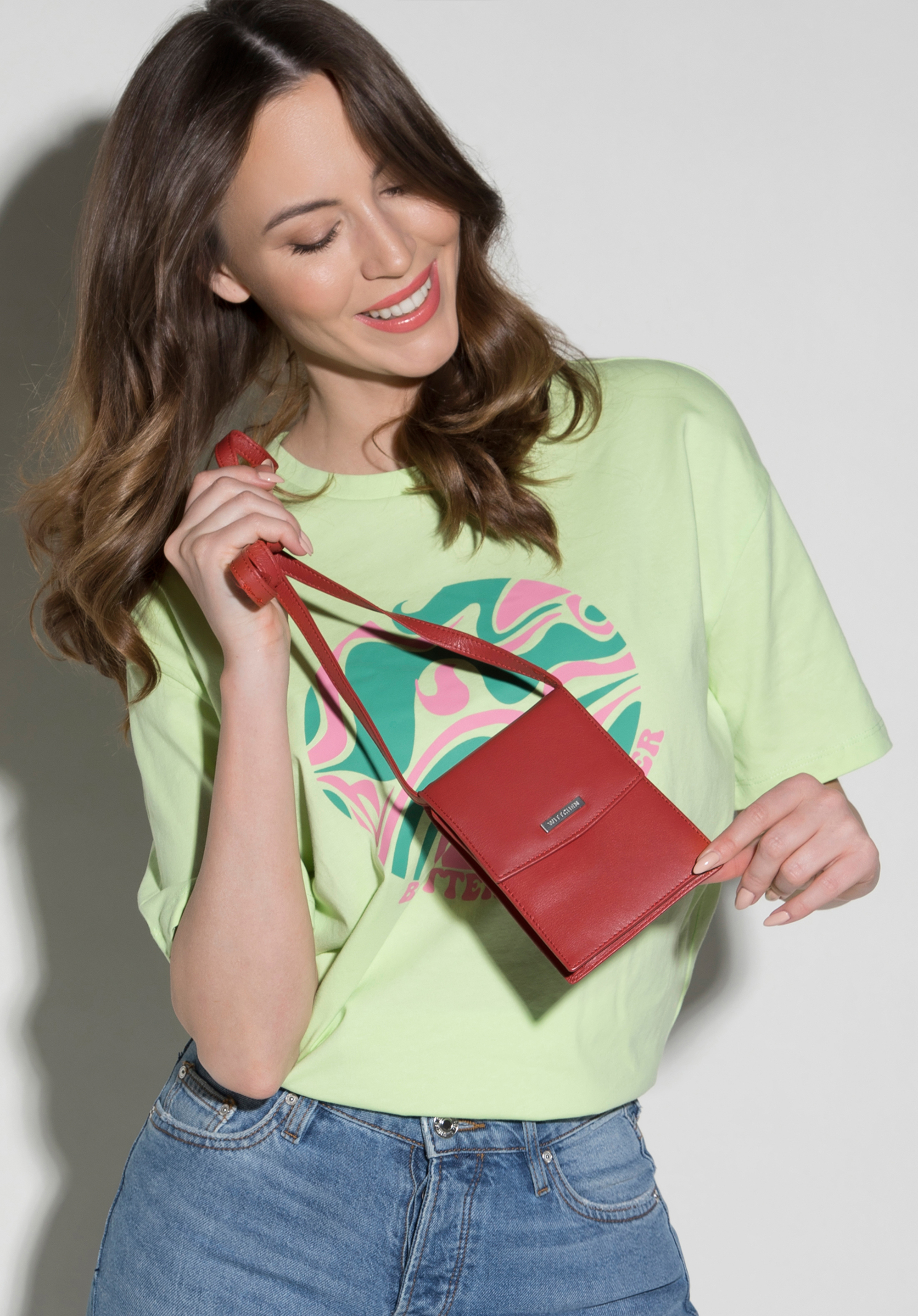 2-in-1 Mini-Crossbody-Tasche aus Leder, rot, 26-2-100-3, Bild 1
