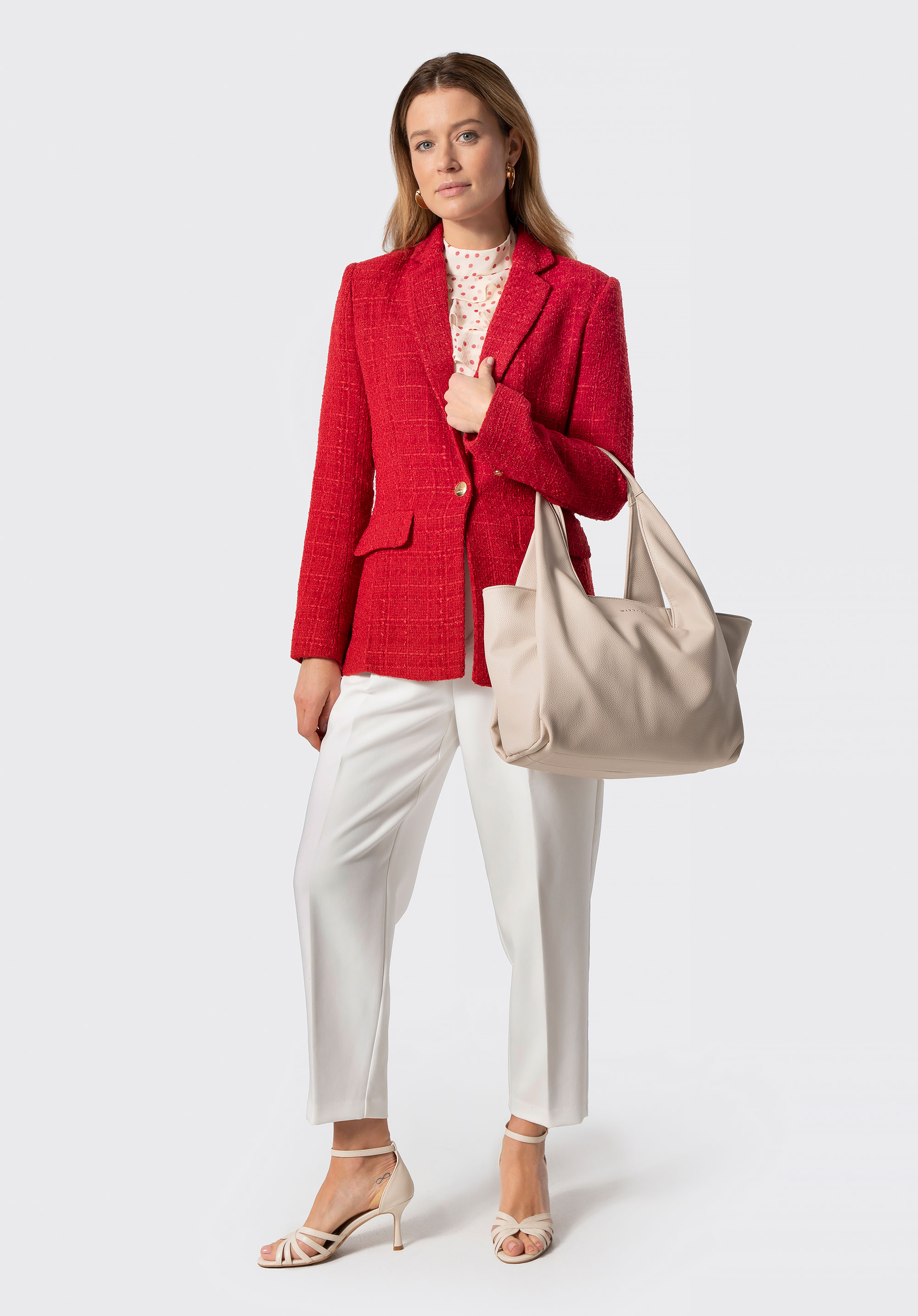 Bouclé-Blazer für Damen, rot, 100-9X-500-3-M, Bild 1