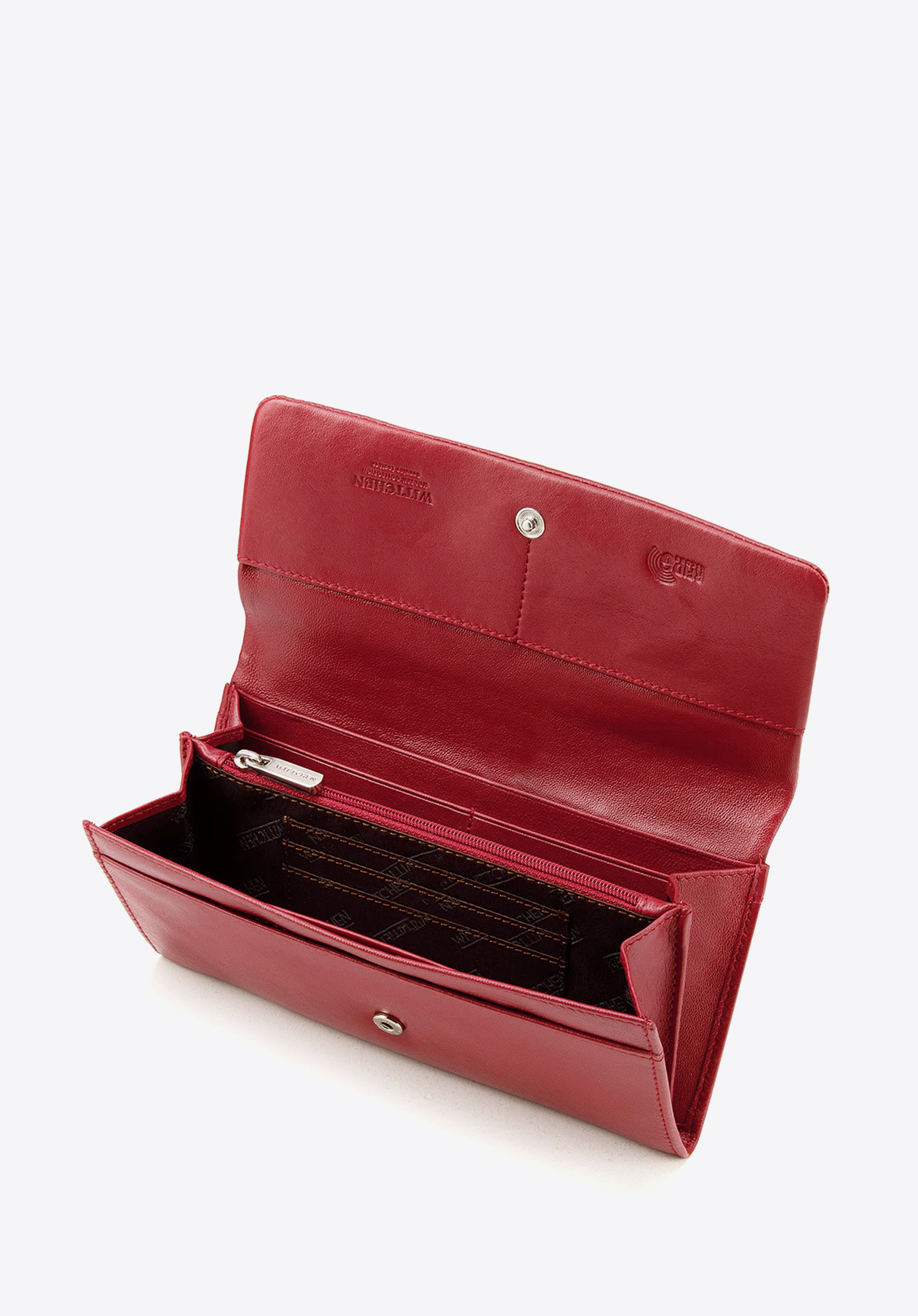 BRIEFTASCHE FÜR DAMEN AUS ECHTEM LEDER, rot, 26-1-443-3, Bild 1